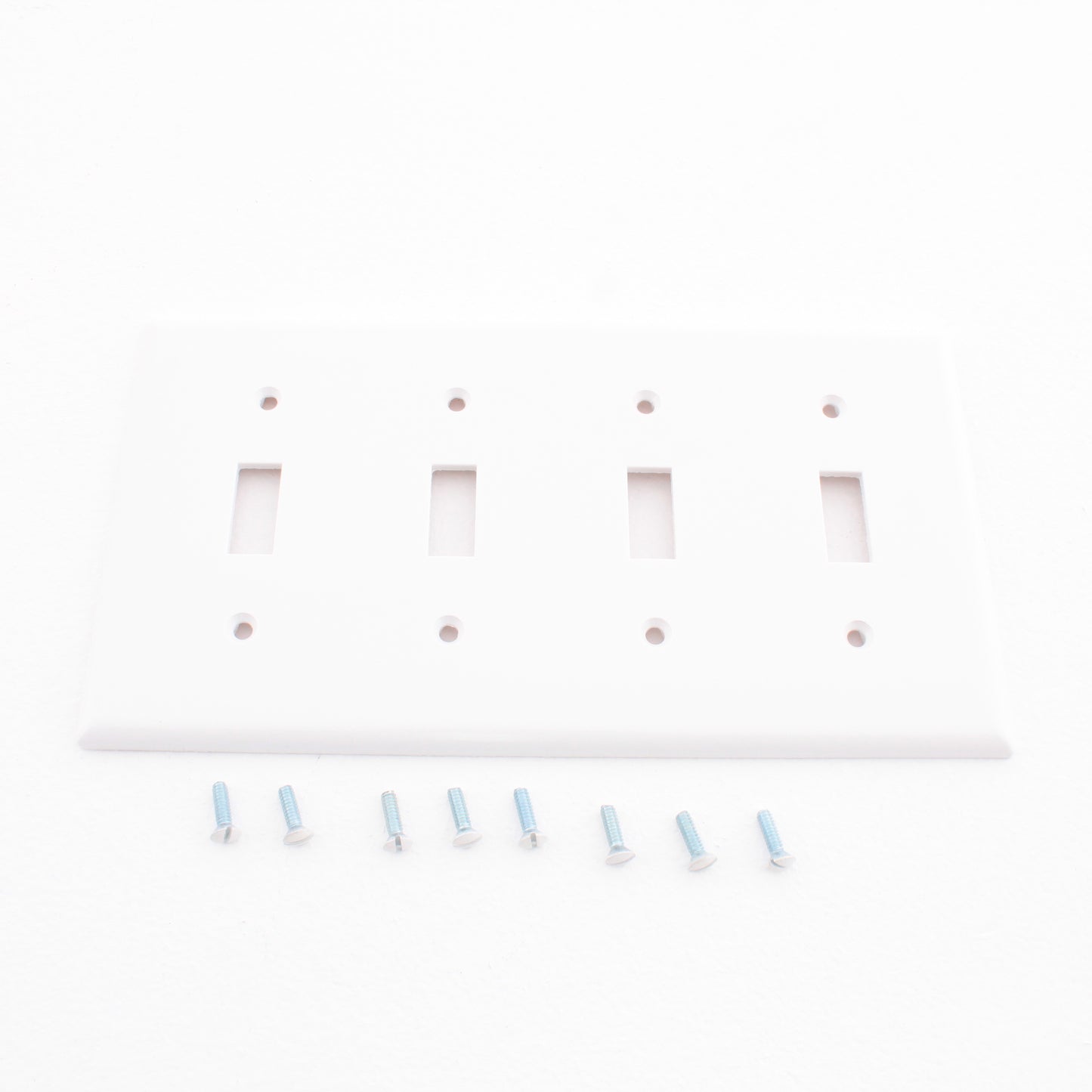 10 Eagle White Four-Gang Midi Toggle Switches Wall Plates 2054W-BOX