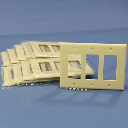 Eagle 2063V Ivory 3-Gang Decorator GFCI Plastic Mid-Size Wallplate Cover 10-pack