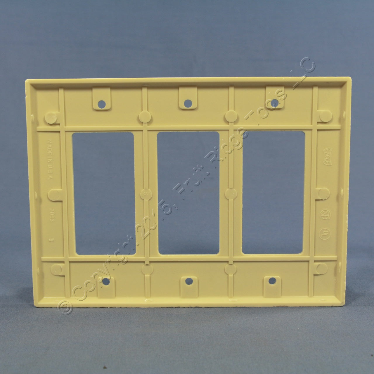 Eagle 2063V Ivory 3-Gang Decorator GFCI GFI Plastic Mid-Size Wallplate Cover