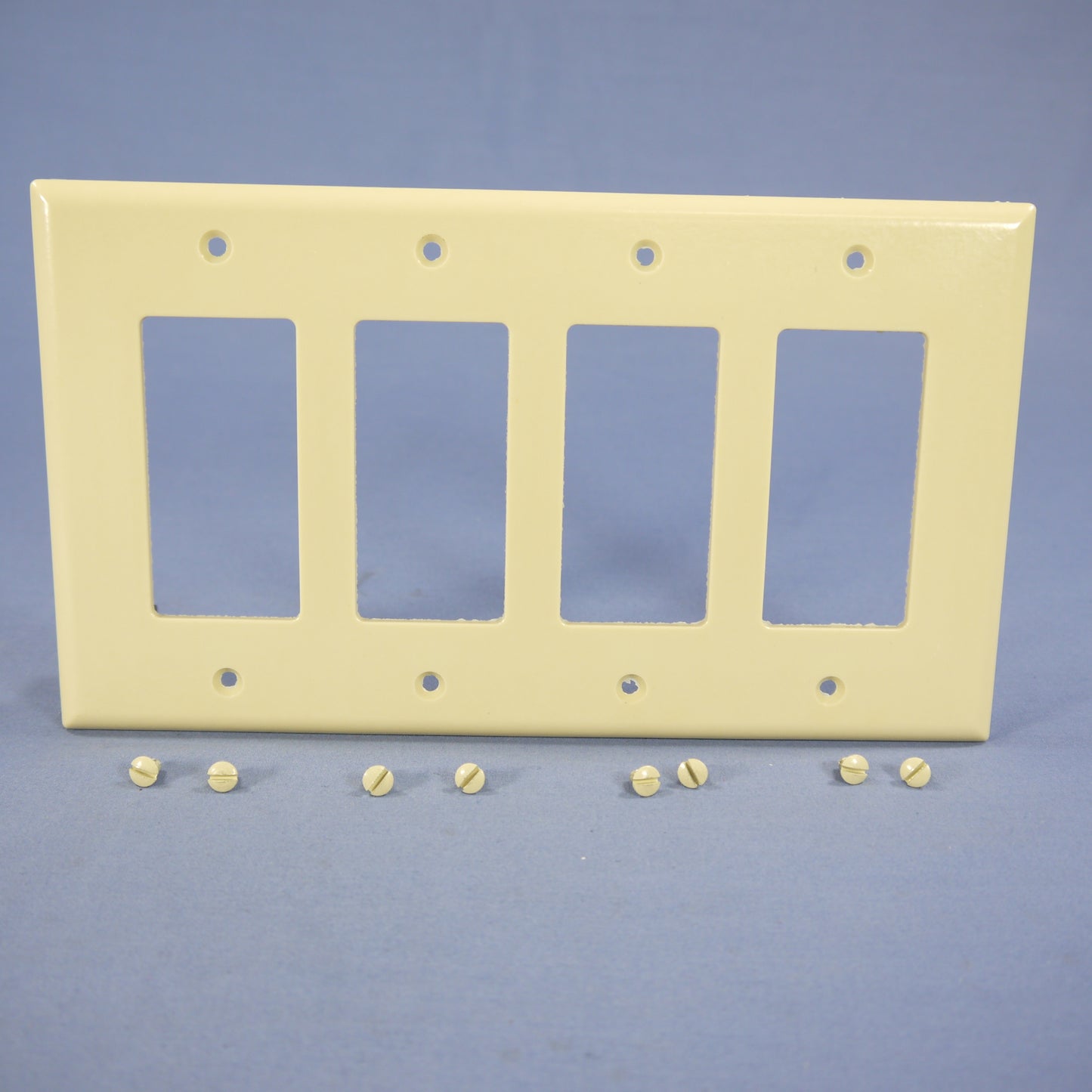 Eagle 2064V Ivory 4-Gang Decorator GFCI GFI Plastic Mid-Size Wallplate Cover