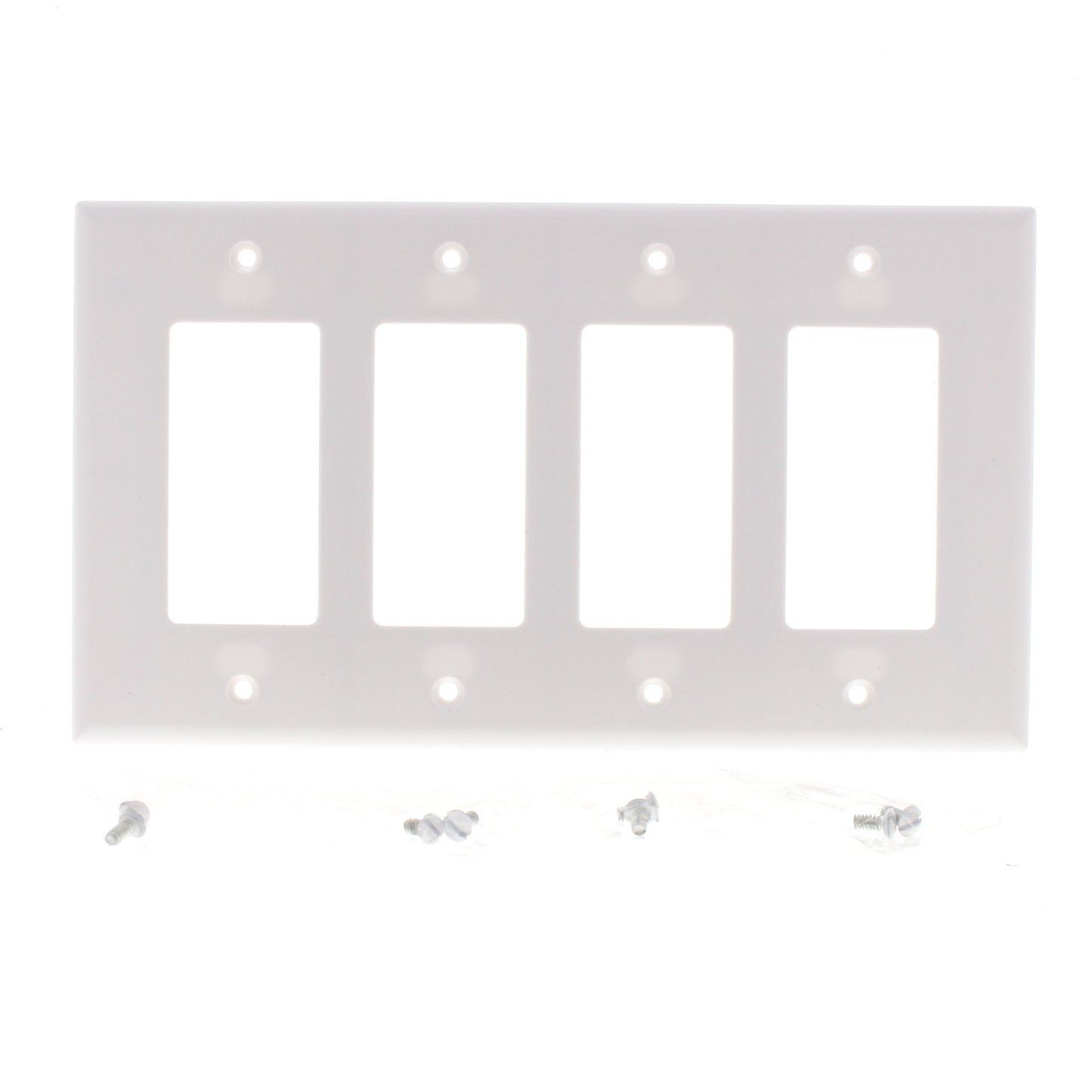Eagle 2064W White 4-Gang Decorator GFCI Plastic Mid-Size Wallplate Cover Plate