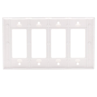 Eagle 2064W White 4-Gang Decorator GFCI Plastic Mid-Size Wallplate Cover Plate