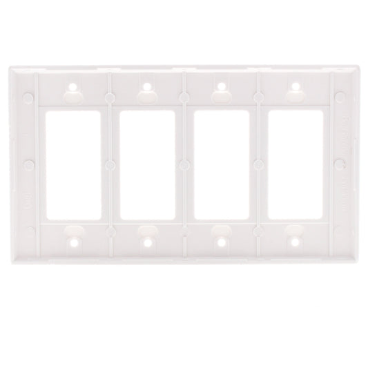 Eagle 2064W White 4-Gang Decorator GFCI Plastic Mid-Size Wallplate Cover Plate