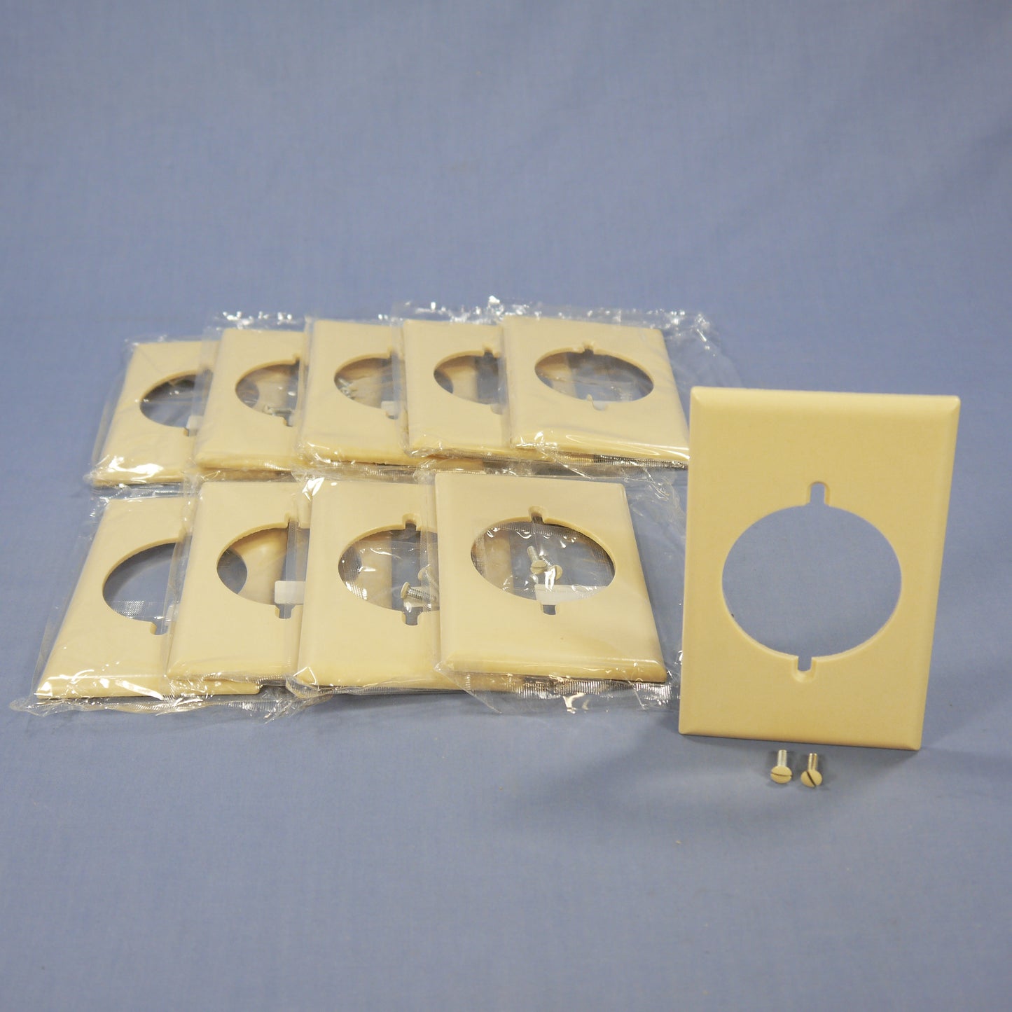 Eagle 2068V Ivory 1-Gang Power Outlet 2.15" Hole Plastic Wallplate Cover 10pcs
