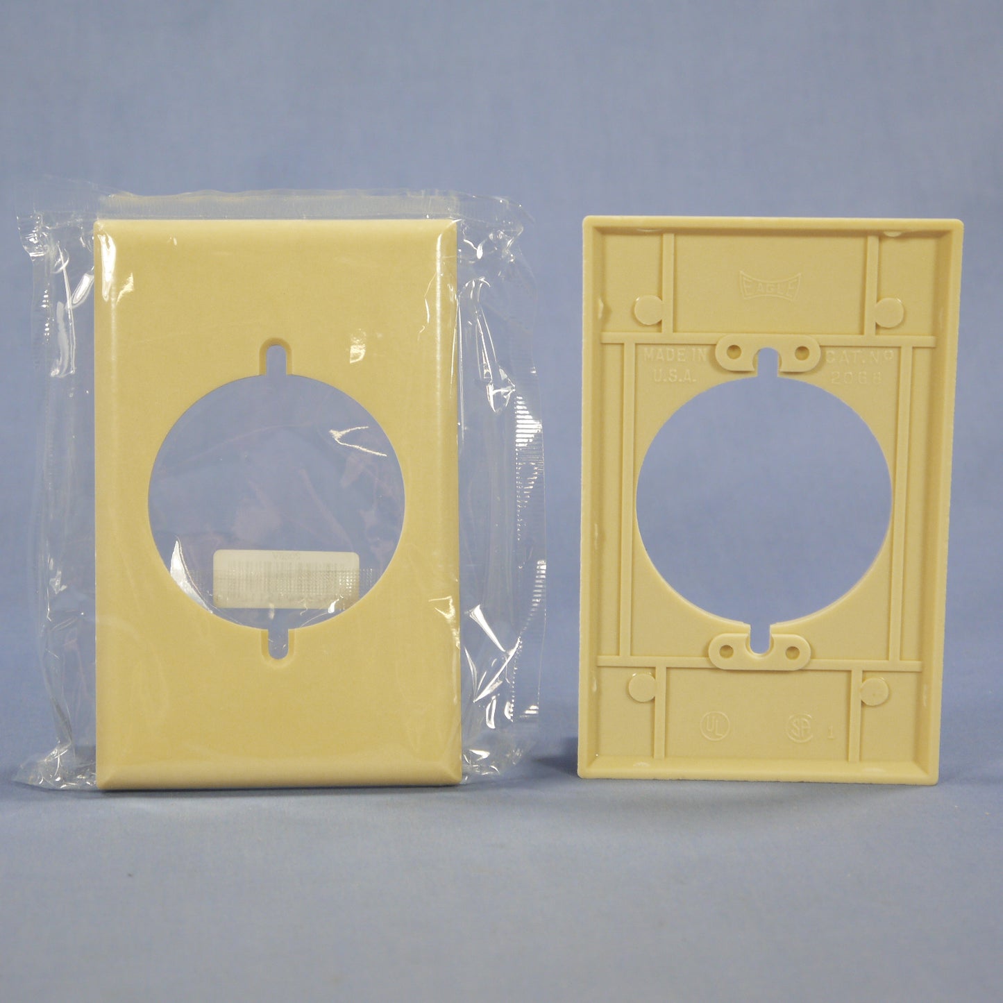 Eagle 2068V Ivory 1-Gang Power Outlet 2.15" Hole Plastic Wallplate Cover 10pcs