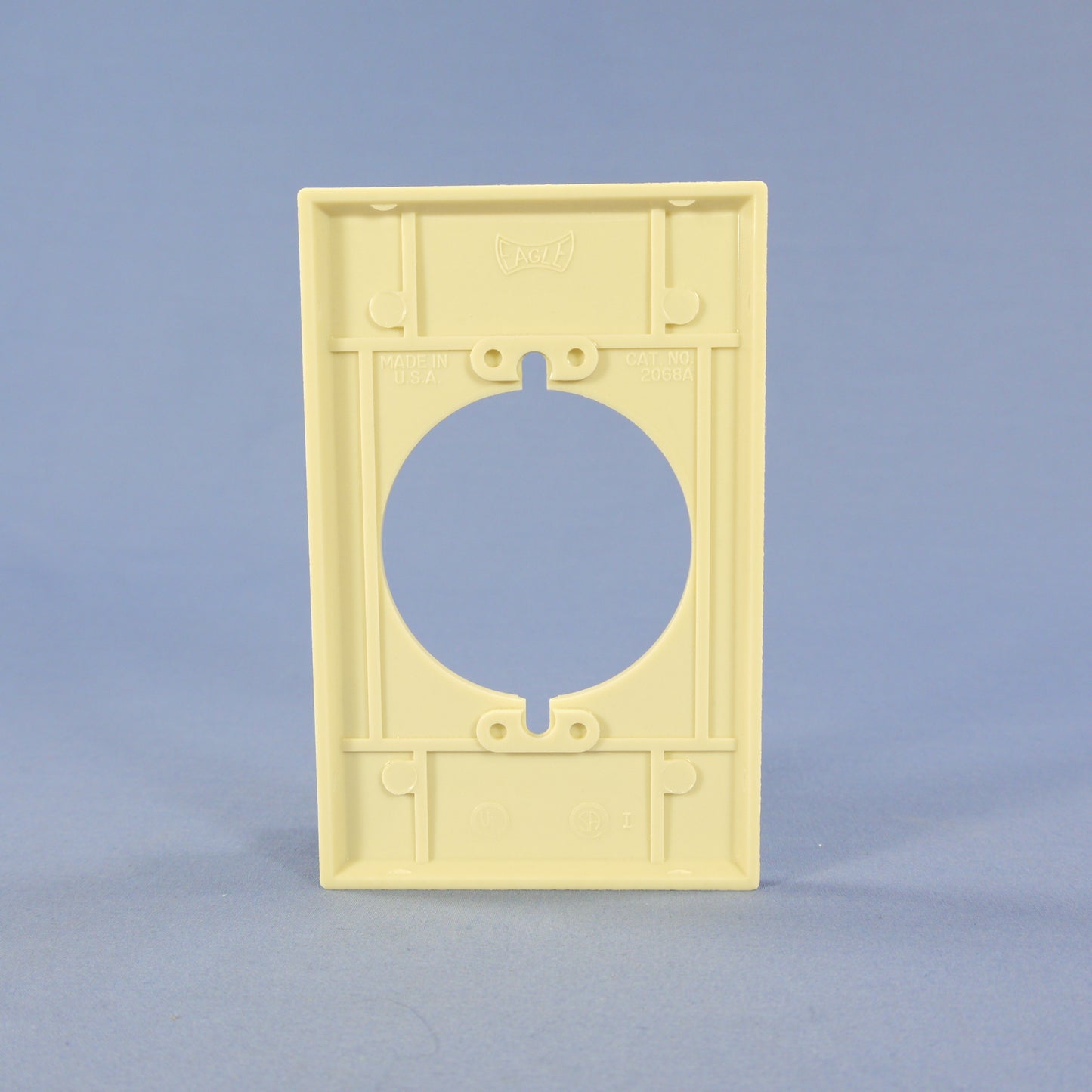 Eagle 2068V Ivory 1-Gang 2.15" Power Outlet Plastic Standard Wallplate Cover