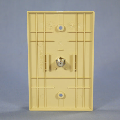 Eagle 2072V Ivory 1-Gang F-Connector Unbreakable Nylon Mid-Size Wallplate Cover