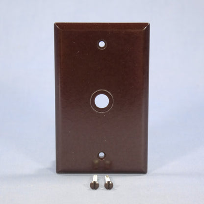 Eagle 2128B Brown 1-Gang Telephone .375" Hole Plastic Wallplate Cover Box Mount