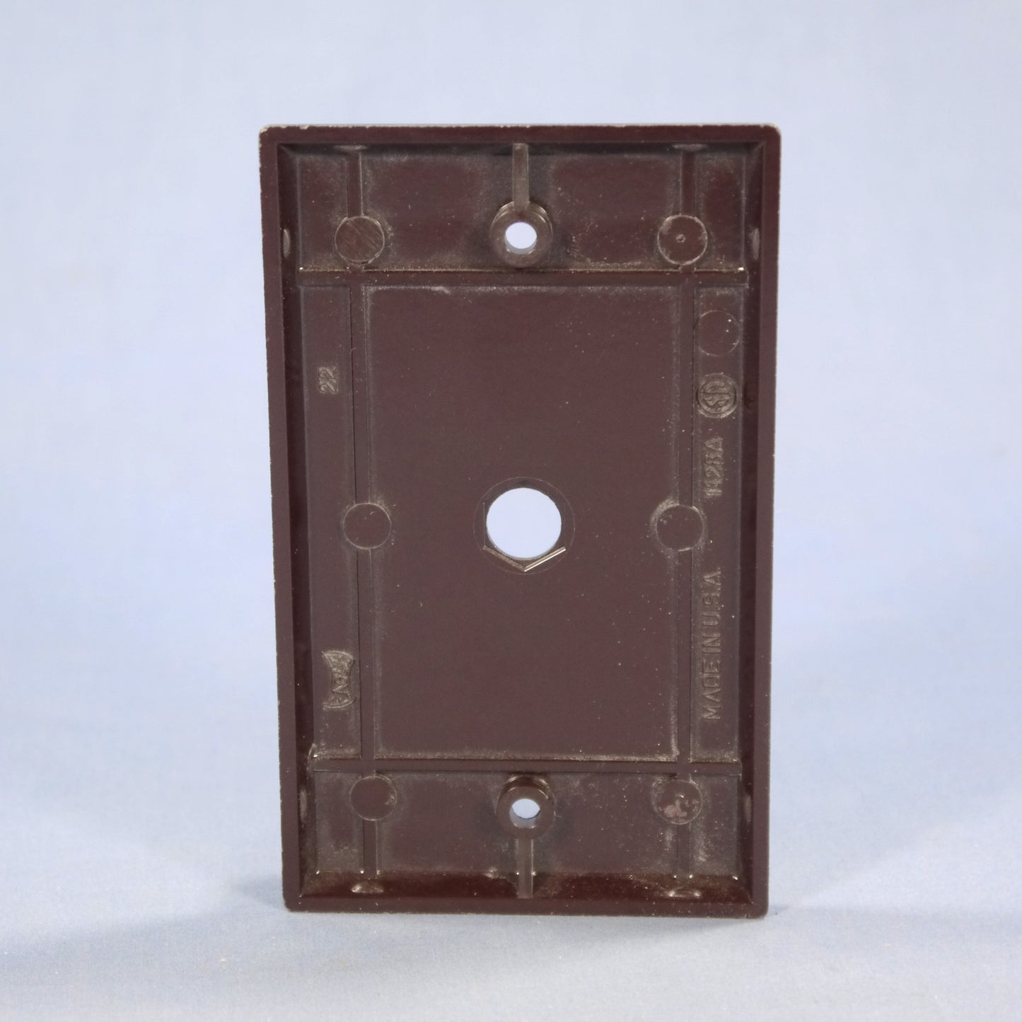 Eagle 2128B Brown 1-Gang Telephone .375" Hole Plastic Wallplate Cover Box Mount