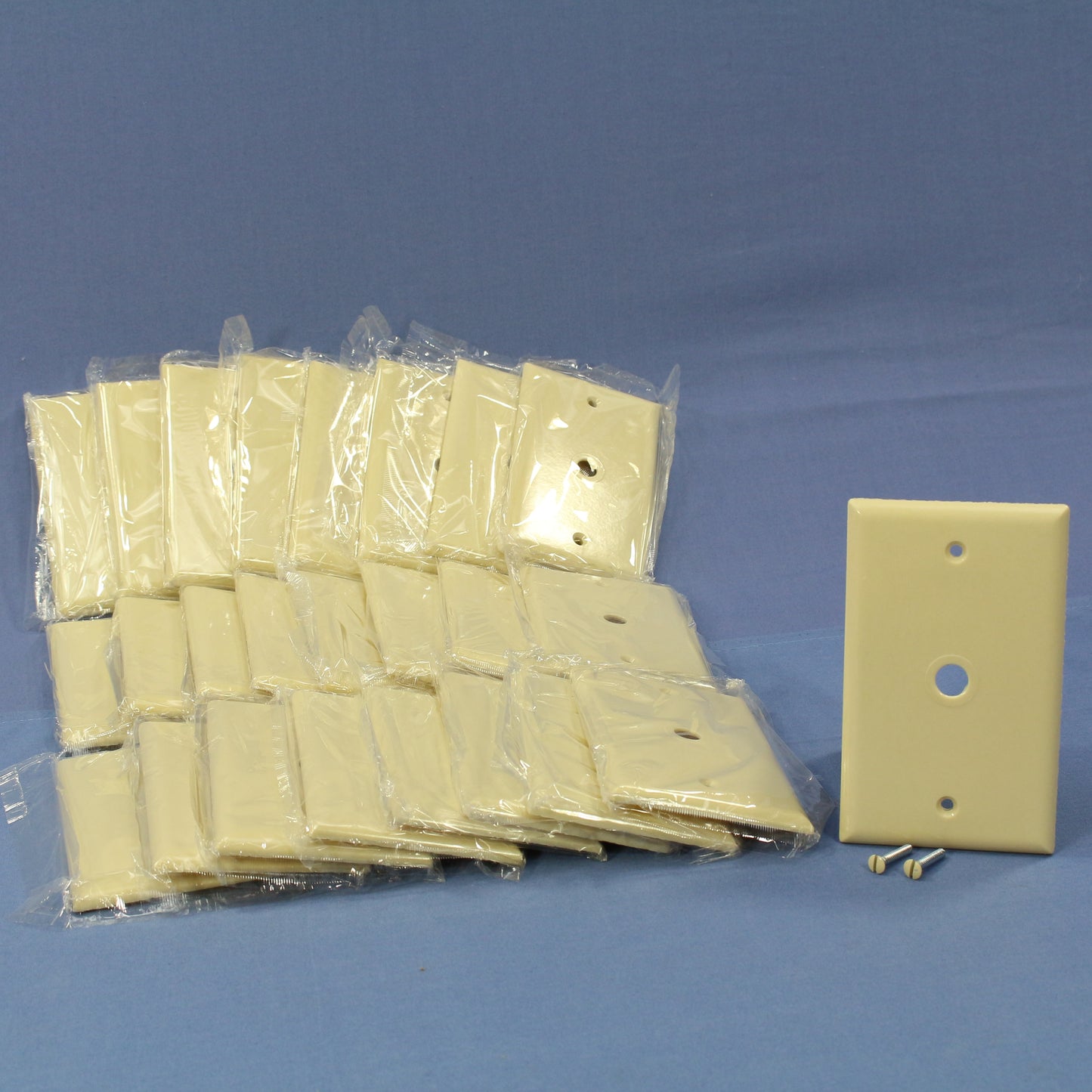 Eagle 2128V Ivory 1-Gang Telephone .375" Plastic Wallplates Cover Box Mount 25pc