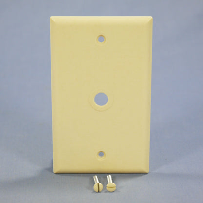 Eagle 2128V Ivory 1-Gang Telephone .375" Hole Plastic Wallplate Cover Box Mount