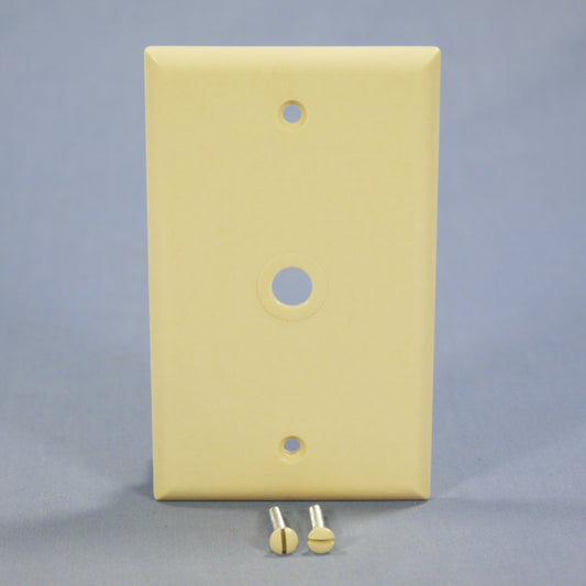 Eagle 2128V Ivory 1-Gang Telephone .375" Hole Plastic Wallplate Cover Box Mount