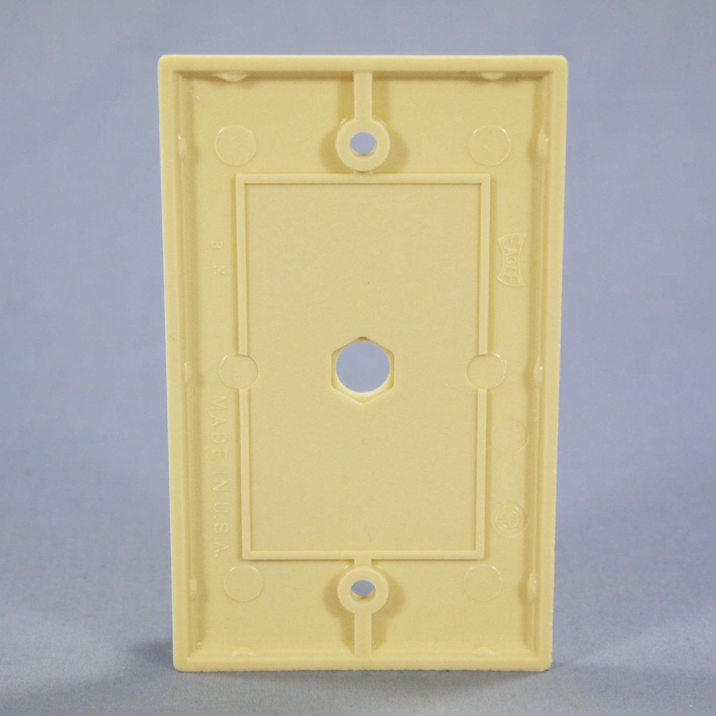 Eagle 2128V Ivory 1-Gang Telephone .375" Hole Plastic Wallplate Cover Box Mount