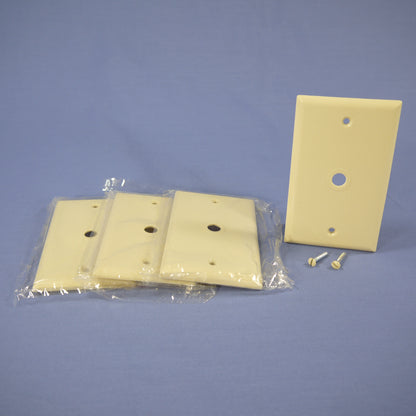 Eagle 2128V Ivory 1-Gang Phone .375" Hole Plastic Wallplate Cover Box Mount 4pcs