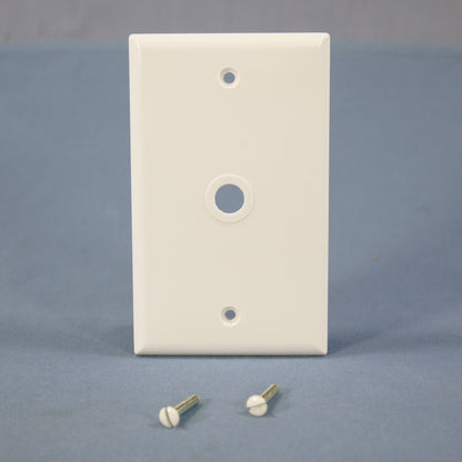 Eagle 2128W White 1-Gang Telephone .375" Hole Plastic Wallplate Cover Box Mount