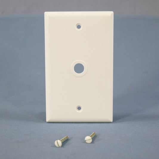 Eagle 2128W White 1-Gang Telephone .375" Hole Plastic Wallplate Cover Box Mount