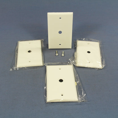 Eagle 2128W White 1-Gang Phone .375" Hole Plastic Wallplate Cover Box Mount 4pcs