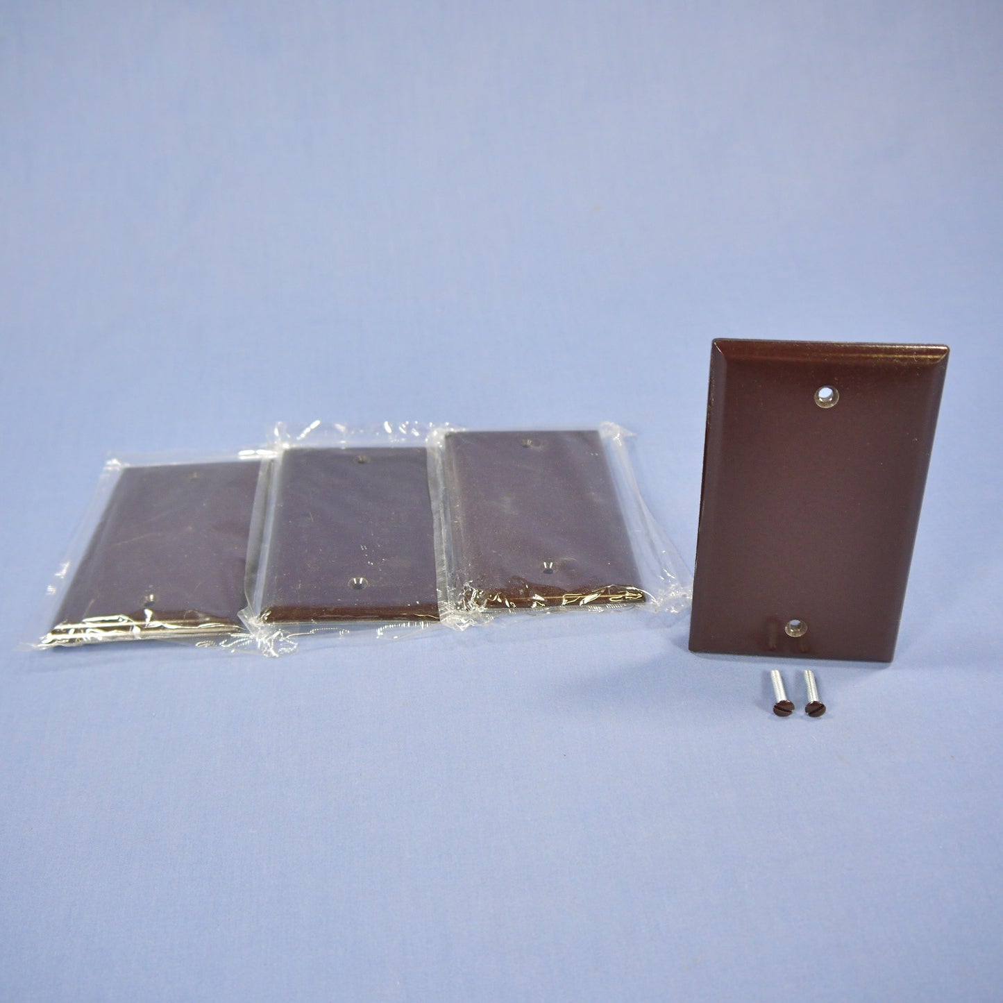 Eagle 2129B Brown 1-Gang Blank Plastic Thermoset Wallplate Cover Box Mount 4pcs