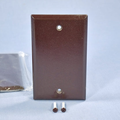 Eagle 2129B Brown 1-Gang Blank Plastic Thermoset Wallplate Cover Box Mount 4pcs