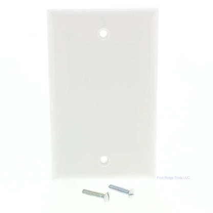 Eagle 2129W White 1-Gang Blank Plastic Standard Wallplate Cover Plate Box Mount