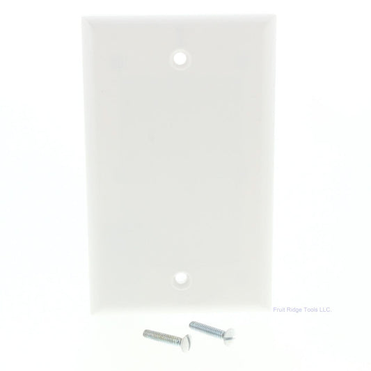 Eagle 2129W White 1-Gang Blank Plastic Standard Wallplate Cover Plate Box Mount