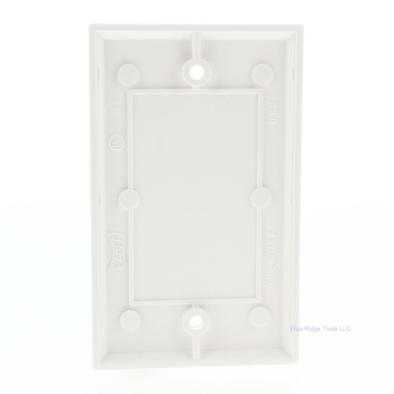 Eagle 2129W White 1-Gang Blank Plastic Standard Wallplate Cover Plate Box Mount