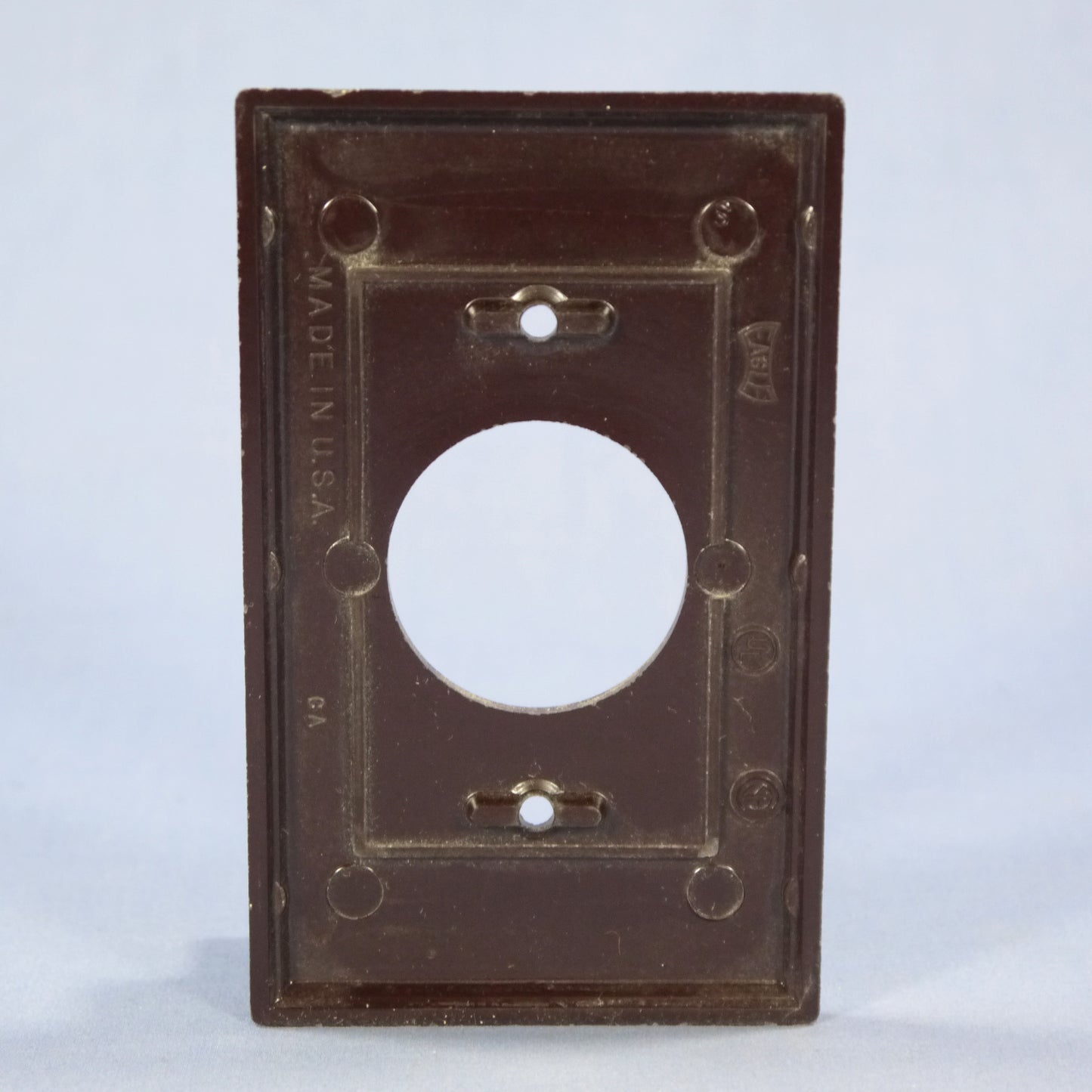 Eagle 2131B Brown 1.4" Receptacle Single Outlet Thermoset Cover Made in USA