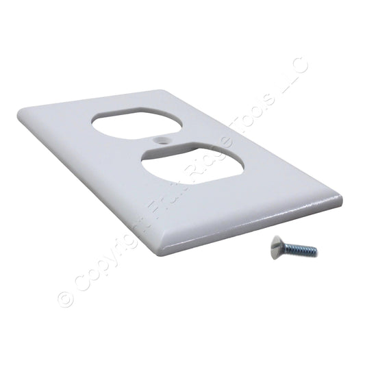 Eagle 1-Gang White Duplex Outlet Receptacle Cover Plastic Wallplate 2132W