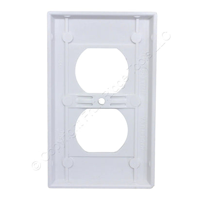Eagle 1-Gang White Duplex Outlet Receptacle Cover Plastic Wallplate 2132W