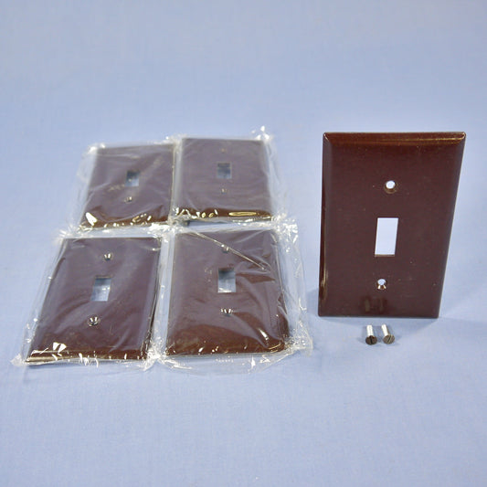 Eagle 2134B Brown 1-Gang Toggle Switch Plastic Standard Wallplate Covers 5-pack