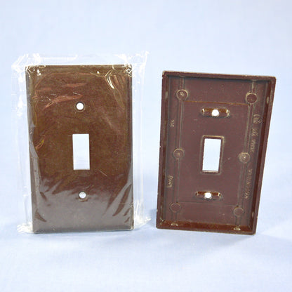 Eagle 2134B Brown 1-Gang Toggle Switch Plastic Standard Wallplate Covers 5-pack