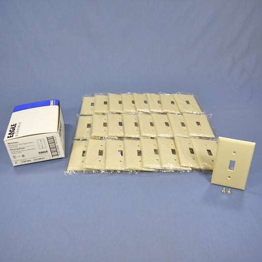 Eagle 2134V Ivory 1-Gang Toggle Switch Plastic Standard Wallplate Covers 25-pack
