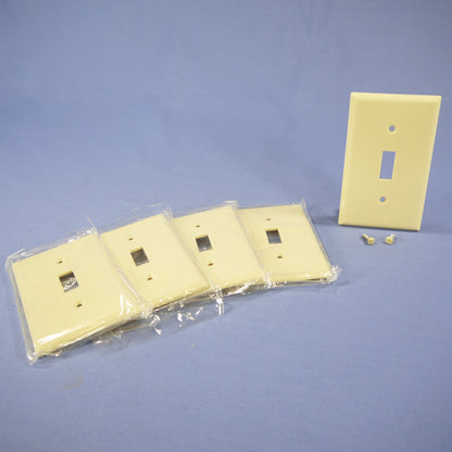 Eagle 2134V Ivory 1-Gang Toggle Switch Plastic Standard Wallplate Covers 5-pack