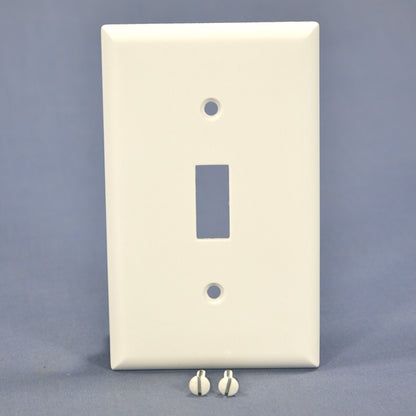 Eagle 2134W White 1-Gang Toggle Switch Plastic Standard Wallplate Cover Plate