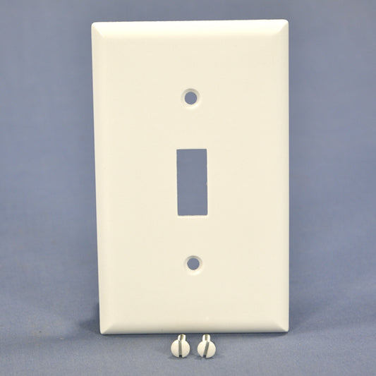 Eagle 2134W White 1-Gang Toggle Switch Plastic Standard Wallplate Cover Plate