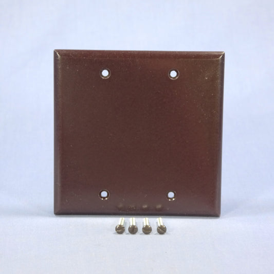 Eagle 2137B Brown 2-Gang Blank Cover Thermoset Wallplate Box Mount Standard Size