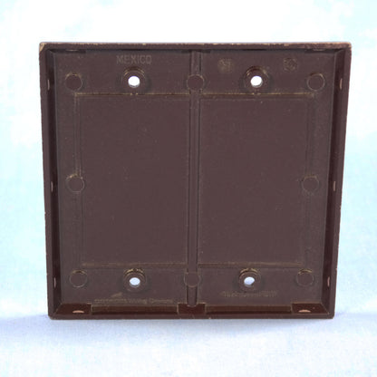 Eagle 2137B Brown 2-Gang Blank Cover Thermoset Wallplate Box Mount Standard Size
