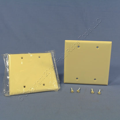 Eagle 2137V Ivory 2-Gang Blank Plastic Standard Wallplate Cover Box Mount 2-pack