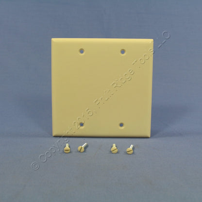 Eagle 2137V Ivory 2-Gang Blank Plastic Standard Wallplate Cover Box Mount 2-pack