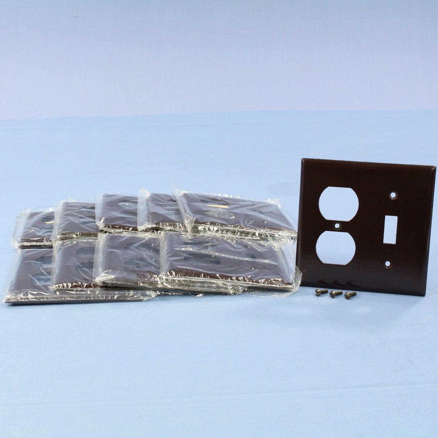 Eagle 2138B Brown 2-Gang Toggle Duplex Plastic Standard Wallplate Cover 10-pack
