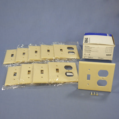 Eagle 2138V Ivory 2-Gang Toggle Duplex Plastic Standard Wallplate Cover 10-pack