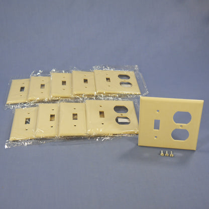 Eagle 2138V Ivory 2-Gang Toggle Duplex Plastic Standard Wallplate Cover 10-pack
