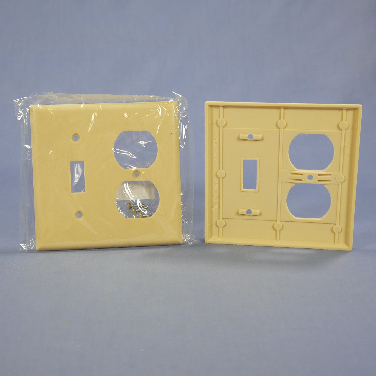 Eagle 2138V Ivory 2-Gang Toggle Duplex Plastic Standard Wallplate Cover 10-pack