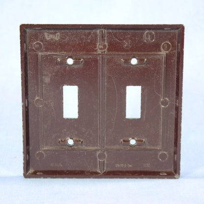 Eagle 2139B Brown 2-Gang Toggle Switch Plastic Standard Wallplate Cover Plate