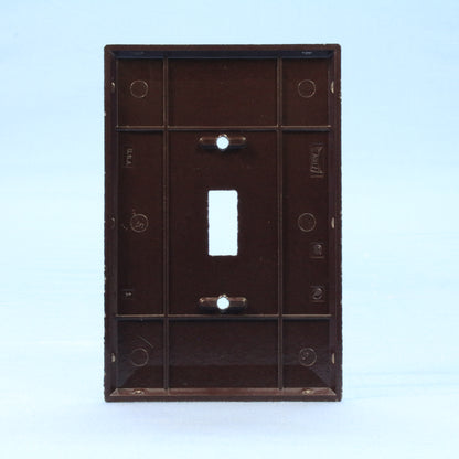 Eagle 2144B Brown 1-Gang Toggle Switch Oversize Wallplate Plastic Cover Plate