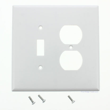 Eagle White Jumbo 2Gang Toggle Duplex Cover Oversized Thermoset Wallplate 2148W