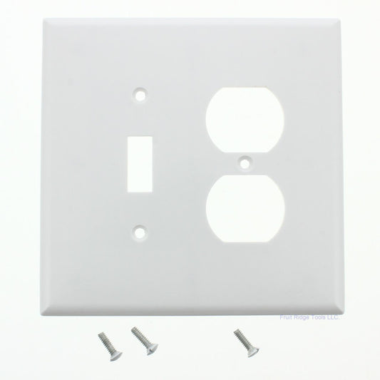 Eagle White Jumbo 2Gang Toggle Duplex Cover Oversized Thermoset Wallplate 2148W