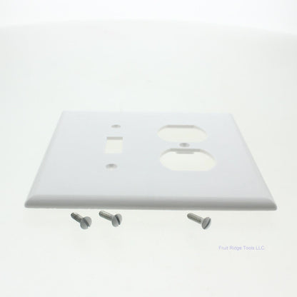 Eagle White Jumbo 2Gang Toggle Duplex Cover Oversized Thermoset Wallplate 2148W