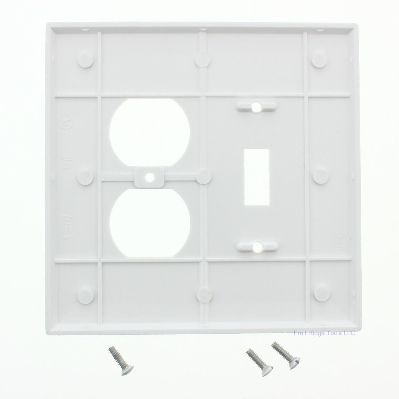 Eagle White Jumbo 2Gang Toggle Duplex Cover Oversized Thermoset Wallplate 2148W