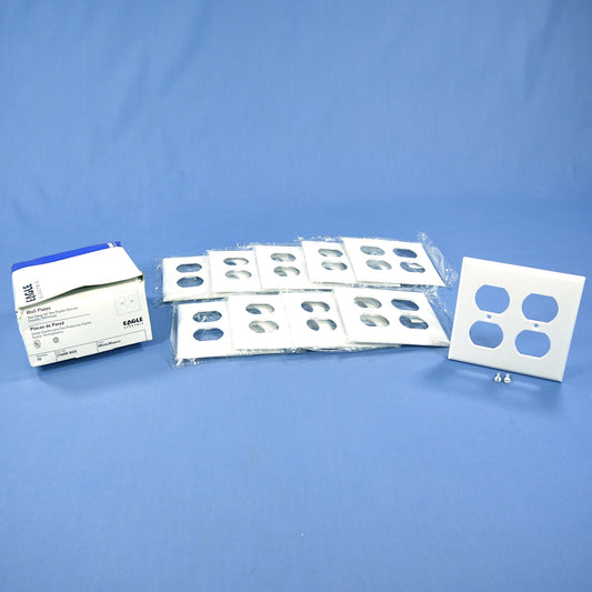 Eagle 2150W White 2-Gang Duplex Outlet Plastic Standard Wallplate Covers 10-pack
